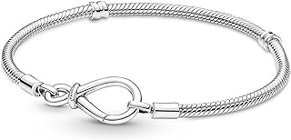 Pandora Moments Infinity Knot Snake Chain Bracelet - Compatible Moments Charms - Sterling Silver Charm Bracelet for Women - Gift for Her