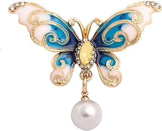 Butterfly Pearl Brooch, Jewelry Gift for Women, Girls, Ladies, Exquisite Packaging