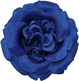 M&S Schmalberg Blooming Rose Fabric Flower Clip/Brooch - Handcrafted American Made 4-inch Rose Floral Accessory Decoration for Weddings, Events, Everyday – For Dress, Blouse, Lapel, Costumes and Dress Up