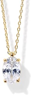 PAVOI 14K Gold Plated Cubic Zirconia Diamond Pendant Necklace for Women | Adjustable Slider