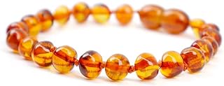 Baltic Amber Bracelet (Unisex) - Genuine Baltic Amber Beads (5.5 in.)