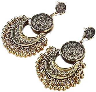 Bohemian Ethnic Retro Style Bronze Tassel Dangle Drop Earrings with French Wire Back Finding for Women's Casual and Formal Style