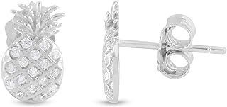 Sterling Silver Stud Earrings Dainty Feather, Starburst, Lightning Bolt, Nail, Curved Bar, Disc, Pineapple with push-backs, Mother's Day Gift For Her