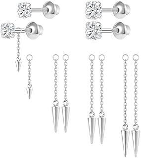 AoedeJ Silver Chain Earrings for Women Earring Chain Link Earrings Cartilage Earring Chain Dangle Earrings Helix Chain Ear Chain for Women