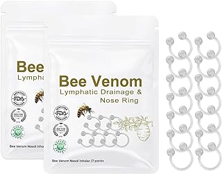 Unisex Bee Venom Lymphatic Drainage Nose Ring with Clip-on Clasp - 2-Pack Wellness Enriched Nose Jewelry from China