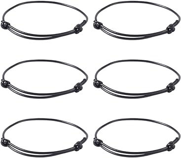 Cheriswelry 50pc Set Black Kumihimo Bead Bracelet in Black Polyester- Korean Waxed Cord Design for Men and Women- Adjustable, Classic Style