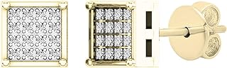 Dazzlingrock Collection 0.05 Carat (ctw) 14K Gold Round White Diamond Ladies Dice Shape Stud Earrings