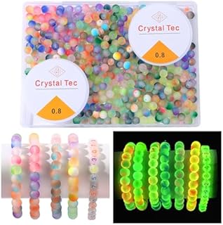 RACIOCK 360 Glow-in-The-Dark Glass Bead Jewelry Set - Jewelry Making/DIY Crafts, Necklaces, Bracelets, Party Decoration Crystal Glass Beads, Gifts for Woman and Night Sports Enthusiasts (360)