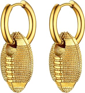 Stylish Unisex 3D Sport Ball Stud Earrings - Hypoallergenic 316L Stainless Steel in Silver/Gold/Black Tone with Smooth Finish - Perfect Gift for Sports Enthusiasts with Luxury Box