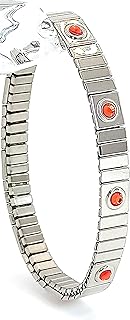 Pierre Lorren Garnet Bracelet Silver Jewelry for him and her Unisex HANDMADE Jewellery Modern gem bracelet bangle flexible stretch Silver Couples Gifts 1.35ct Austrian Red Garnet January birthstone 8mm