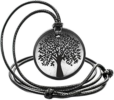 Russian Shungite Crystal Pendant Necklace with Magnetic Clasp and Cable Chain Design for Energy Healing - Engraved Sacred Geometry Shape