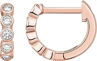 PAVOI 14K Gold Plated Sterling Silver Post Pave Cubic Zirconia Huggie Hoop Earrings for Women