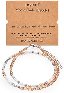 Stainless Steel Bohemia Beaded Strand Bracelet with Sandstone Gems & Lobster Claw Clasp for Women, Ideal Gift for Mom, Aunt, Daughter