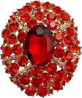 TTjewelry Gorgeous Oval Art Nouveau Luxury Brooch Austrian Crystal