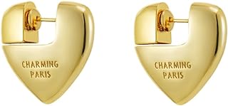 Letter Name Heart Clip On Earrings 14K Gold Plated Sterling Silver Post Studs Earrings For Women