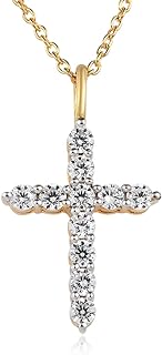 Cross Necklace for Women 925 Sterling Silver Cubic Zirconia Cross Crucifix Pendant Necklace Simple Dainty Necklace Anniversary Birthday Christmas Gifts for Women 18 Inch