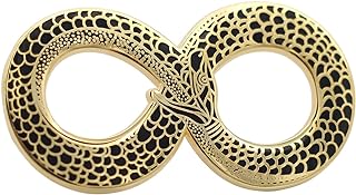 REAL SIC Unisex Ouroboros Enamel Pin - Shimmering Gold Plated Snake Brooch with Secure Butterfly Clasp - Perfect for Backpacks, Jackets, Hats & More