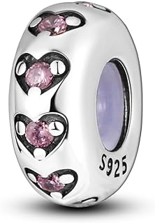 Sterling Silver Car Charm with Cubic Zirconia for Pandora Bracelets - Clasp and Spacer Bead Design for Women