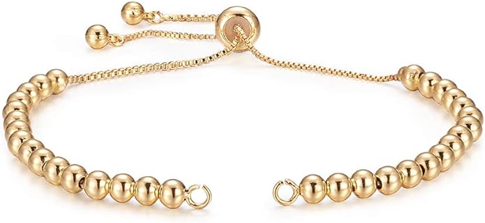 DanLingJewelry 10pcs Adjustable Slider Bracelet Slider Extender Chains Friendship Bracelets with Round Beads for Jewelry Making DIY 9 Inches(246mm) GG