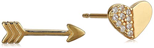 Gold and Rhodium Plated Sterling Silver Cubic Zirconia Earrings (previously Amazon Collection)