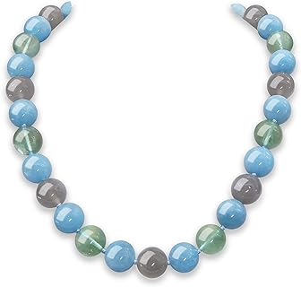 Natural Stone Gemstone Beaded Strand Necklace for Women Girls,Crystal/Crystals Beads and Healing Stones Bead Chokers Jewelry,Fashion Classic Handmade Knotted Necklaces Gift