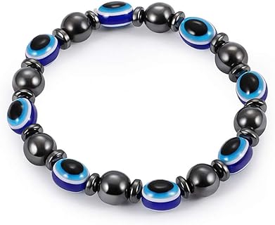 Punk Turkish Blue Evil Eye Necklace Bracelet Wristband Layer Weave Leather Maple Leaf Bangle Ethnic Jewelry for Women Men