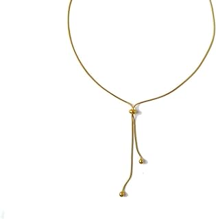 18k Gold Plated Y Necklace For Women Tassel Triangle Long Bar Pendant Necklace Chain Adjustable Long Lariat Necklace Jewelry For Women And Girls