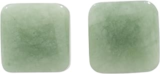 Handcrafted Square Jade Stud Earrings with Sterling Silver Push Back fitting, Artisan Made in Guatemala for Sophisticated Taste