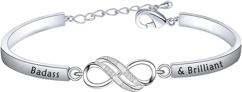 Copper Infinity Bangle Bracelet with Lobster Claw Clasp and Box Chain, Inspirational Gift for Friends and Cancer Survivors