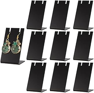 PH PandaHall Black Acrylic Earring Holder, Durable L-Shape Jewelry Display Stand for Necklaces, Earrings, Ideal for Retail Shows & Personal Use, Space-Saving Design, 1.7x1.4x3 inches
