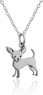 Sterling Silver 3D Dog Pendant Necklace with Spring Ring Clasp and Cable Chain Design