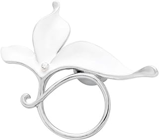 Magnetic Custom Brooch - SENFAI Rose Gold Plated, Enamel Flower with Crystal Accents - Eyeglass Holder & Fashion Accessory for Women