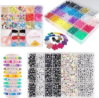 Kandi Bracelet Making Kit - 4600+ 9mm Pony Bead Kit - Set for Making Charm Bracelets with Kandi Beads Colorful Charms and Animated Clay Beads - Jewelry Making Kit