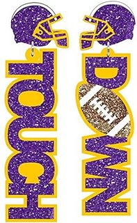 Grinch Stud Acrylic and Zinc Alloy Football Earrings for Women with Sports Team Design