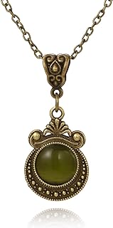 Charm Vintage Bronze CZ Pendant Necklace Emerald Pendant Dainty Jewelry For Women Accessories Gift