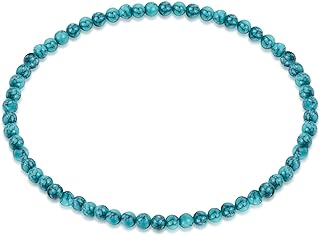 6mm Bead Turquoise Choker Necklace, Boho Dainty Beach Necklace Jewelry Gift for Women Girl, 15''