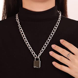 Padlock Gold Chain Necklace Thick Link Chain Choker for Women Girls