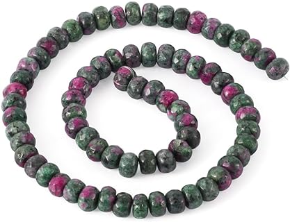 Fashewelry Natural Ruby in Zoisite Stone Beads Necklace in Heart Shape for Jewelry Making
