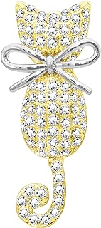 Gold Alloy Crystal-Embellished Fox Brooch for Women - Quirky & Cute Design - Birthday/Christmas Ideal Gift - Adds Sparkle to Any Outfit