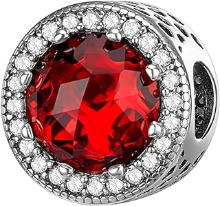 LNQOBU Charms for Bracelet 925 Sterling Silver Dangle Pendant Bead Heart Shaped Round Charms for Woman Girl Bracelets and Necklaces