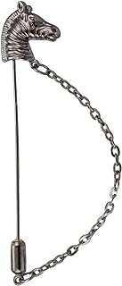 Knighthood Tassel-Adorned Horse Lapel Pin with Secure Pin Clasp, Stainless Steel