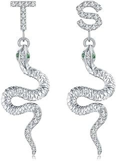 Sterling Silver Snake Dangle Earrings with French Wire Back Finding for Women, Inspired by Music Eras, Unique Gift for T&S Fans