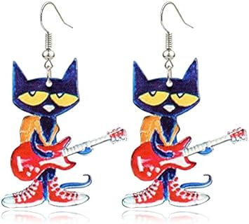 Lightweight Wooden Acrylic Drop Dangle Earrings Cute Animal Cat Dog Elephant Ducks Cows Asymmetric Funny Earrings Unique Teacher's Day Jewelry Back to School Gift for Student