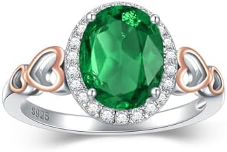 Gemstone Engagement Ring for Women 925 Sterling Silver 10mm * 8mm Oval Cut Birthstone Gemstones Band Ring