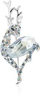 Gorgeous Crystal Sika Deer Brooch Pins Blue Crystal Rhinestone Animal Lapel Pin Breastpin pendant Jewelry for Women