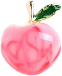 Cute Fruit Peach Apple Brooch Pin Mini Collar Neckline Brooches for Women Girls Pink Peach Red Apple Fruit Food Lapel Pin Shirt Lapel Bag Jewelry Daily Wear Accessories Mother's Day Birthday Party Jewelry Gift