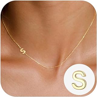 14K Gold-Plated Brass Pendant Necklace with Lobster Clasp and Cable Chain, Personalized Initial Design for Women and Teen Girls by Turandoss