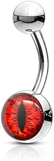 FIFTH CUE 14G Snake Eye Inlaid 316L Surgical Steel Naval Belly Button Ring