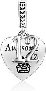 Luluadorn Women Birthday Charm for Bracelets Bday Cake 12 16 18 21 Pendant Silver Jewelry Dangle Gift Women Sister Cousin Daughter Friends Classmate Birthday Anniversary