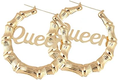 Women and Girls 90mm Round Bamboo Grain Hoop Earrings Designed for Hip Hop Parties and Everyday Wear - Durable Zinc Alloy